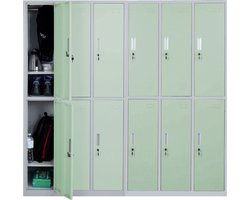 Cosmo Casa Locker Boston - Lockerkast waardevakkenkast - Metalen 12 vakken - Groen