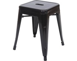 Cosmo Casa Metalen Kruk - Stapelbare Industriële Kruk - Stijlvol Design - Rubberen Vloerbescherming