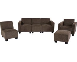 Cosmo Casa - Modulaire Bank Lyon 3-1-1-1 - Stof/Textiel Bekleding - Bruin