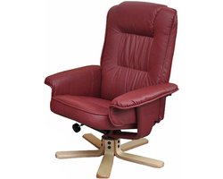Cosmo Casa Ontspanningsstoel TV-Stoel fauteuil zonder kruk - Kunstleer - Bordeaux