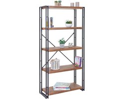 Cosmo Casa Opbergrek - Boekenkast - Industrieel - 5 Legplanken - 165x80cm