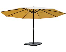 Cosmo Casa Parasol Meran Pro- Horeca marktparasol zonder volant Ø 5m polyester/aluminium 28kg - Crème met standaard