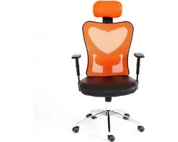 Cosmo Casa Professionele Bureaustoel - Directeursstoel - Draaistoel - Bureau Stoel - Kunstleer - Oranje
