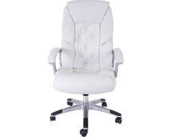 Cosmo Casa Profi - Bureaustoel - Directiestoel - Draaistoel - Belastbaar tot 150 kg - Kunstleer - Wit
