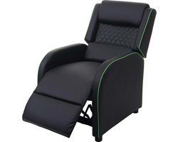Cosmo Casa Relaxfauteuil - Comfort en Modern Design - Kunstleer - Functioneel - Zwart/Groen