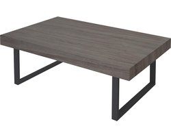 Cosmo Casa Salontafel - Moderne design - Metaal en Hout - Donkerbruine Eikenlook