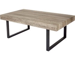 Cosmo Casa Salontafel - Moderne design - Metaal en Hout - Lichtbruine Eikenlook