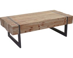 Cosmo Casa Salontafel - Woonkamertafel - Massief rustiek grenen hout - Gecertificeerd 40x120x60cm - Natuurlijk gekleurd