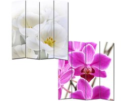 Cosmo Casa Scheidingswand - Kamerscherm - Paravent - Multifunctioneel - Opvouwbaar met Plantenmanden