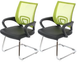 Cosmo Casa Set van 2 Conferentiestoelen - Bezoekersstoelen - Kunstleer - Groen