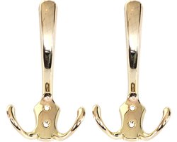 Cosmo Casa - Set van 2 Muurhaken - Kapstokken - Goud