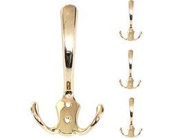 Cosmo Casa - Set van 4 Muurhaken - Kapstokken - Goud