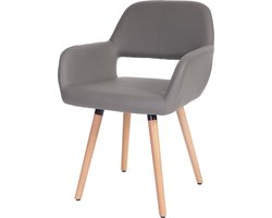 Cosmo Casa Stoel - Eetkamerstoel - Kunstleer - Taupe/Grijs