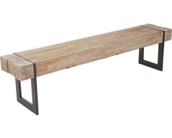 Cosmo Casa Tuinbank - Massief Dennenhout - Metaal - Industrieel - Duurzaam - Naturel - 180cm