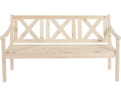 Cosmo Casa - Tuinmeubelen - Driepersoonsbank - Massief Hout - Armleuningen - Europese Productie - Grenenhout - Natuurlijke kleur