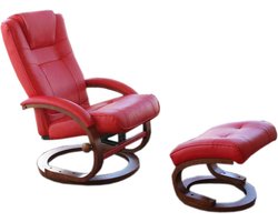 Cosmo Casa - TV Relaxstoel - Pescatori - Kunstleer - Met Ottoman - Rood