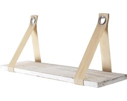 Cosmo Casa Wandplank Var - Hangplank - Shabby Look - Vintage - Wit - 21x50cm