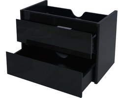 Cosmo Casa - Wastafelonderkast - Hoogglans Soft-Close Badkamerkast - 50x60cm, Zwart