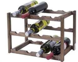 Cosmo Casa Weinregal - Flessenrek Wijnstandaard Wijnhouder- Den 3 Planken - 1 Stuk