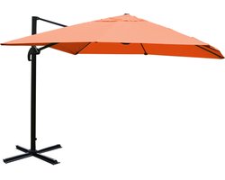 Cosmo Casa Zweefparasol - Catering Parasol - Polyester/Aluminium - 23kg - Terracotta - Zonder Standaard - Draaibaar - 3x3m (Ø4.24m)