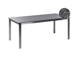 COSOLETO - Tuintafel - Zwart - Glas/RVS