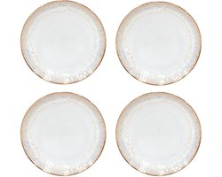 Costa Nova Dinerbord Taormina wit met gouden rand 27 cm - set van 4