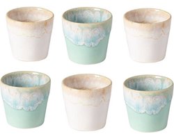 Costa Nova Grespresso espresso kopjes set van 6 in de kleuren Aqua - 6 cm - 0,9 L