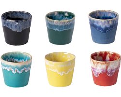 Costa Nova Grespresso espresso kopjes set van 6 in de kleuren Vibrant - 6 cm - 0,9 L