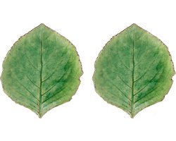 Costa Nova Riviera Hydrangea Hortensia blad bord 22 cm groen set van 2
