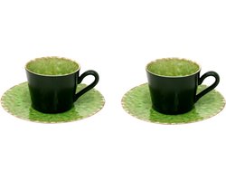 Costa Nova Riviera kofffiekop & schotel Tomate Groen set van 2 - 11,7 cm