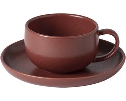 Costa Nova - servies - kop & schotel Pacifica rood - 0,22L - aardewerk - H 5 cm