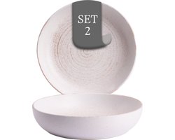 Costa Nova Vermont Bord Diep 22 cm Wit 2 stuks