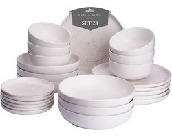 Costa Nova - Vermont - Serviesset - 24-delig - 6 persoons - Wit - Stoneware