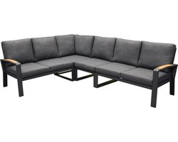 Costa Rica hoek loungeset 4 delig aluminium antraciet