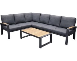 Costa Rica hoek loungeset 5 delig aluminium antraciet