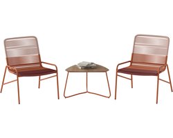 COSTWAY 3-delige tuinmeubelset, rotan balkonmeubel met 2 stoelen en tafel, tuinzitgroep voor 2 personen, terrasmeubels, weerbestendig, tuingarnituur voor balkon, veranda, terrassen