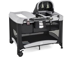 COSTWAY 5 in 1 Draagbare Kinderkamer Centrum, Opvouwbare Baby Speelbox met Wieg, Wieg & Luier Verschoon Tafel, Baby Pak en Speel met Verwijderbare Matras, Opbergmand, Speelgoed, 2 Afsluitbare Wielen, Draagtas