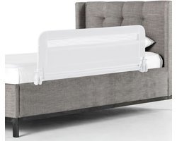 COSTWAY Bedhekje, inklapbaar, voor peuters, bedbeschermingshek met veiligheidsgordel en afneembare overtrek, kinderbedhek, valbescherming voor kinderbed, boxspringbed, wit, 100 x 42 cm