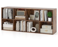 COSTWAY Boekenkast met 8 vakken, kantoorplank, kubusplank, kan verticaal of ondersteboven gebruikt worden, staande plank, opbergplank voor woonkamer, slaapkamer, kantoor, 121,5 x 29 x 61 cm