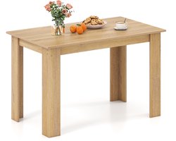 COSTWAY Eettafel voor 4-6 personen, eetkamertafel, 120 x 70 cm, keukentafel, hout, rechthoekige houten tafel, tafel voor eetkamer, woonkamer en werkkamer