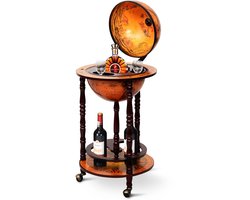COSTWAY Globe Bar Barwagen Globe Bar Huisbar Minibar Wijnrek met wieltjes