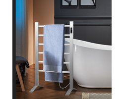 COSTWAY Handdoekverwarmer, 100 W, handdoekhouder, aluminium radiator, 10 min tot 60 °C, 8 uur timer en oververhittingsbeveiliging, met led-display (54 cm x 35 cm x 91 cm)