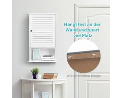 COSTWAY Hangkast, badkamerkast, hangend wandkast, badkamerkast met verstelbare plank, badkamerkast, badkamerkast, badkamerkast, wit