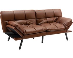 COSTWAY Inklapbare slaapbank, bank met slaapfunctie, omkeerbare slaapbank met verstelbare rugleuning, bedbank met groot ligoppervlak van 182 x 106,5 cm, voor woonkamer