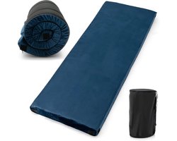 COSTWAY Isomat Camping matras van traagschuim, lichte slaapmat met flanellen overtrek, incl. draagtas, gastenmatras voor reizen, wandelen, thuis, 183 x 62,5 x 6,5 cm, grijs