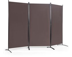 COSTWAY Kamerscherm, 260 x 183 cm, 4-delig inklapbaar, scheidingswand, wandscherm van metaal en polyester, inkijkbescherming, kamerverdeler, binnen voor thuis, kantoor, terras