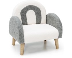 COSTWAY Kinderstoel voor peuters, kinderbank gevoerd met rugleuning, kinderbank, kinderstoel voor kinderkamer, speelkamer en kleuterschool, 51 x 42 x 51 cm