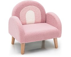 COSTWAY Kinderstoel voor peuters, kinderbank gevoerd met rugleuning, kinderbank, kinderstoel voor kinderkamer, speelkamer en kleuterschool, 51 x 42 x 51 cm