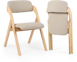 COSTWAY Klapstoelen, set van 2, eetkamerstoelen, inklapbaar