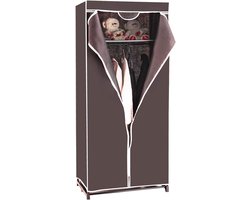 COSTWAY Kledingkast stof, stoffen kast met kledingstang en plank, stoffen kledingkast, vouwkast, textielkledingkast voor woonkamer, slaapkamer, kelder, 74 x 50 x 172 cm